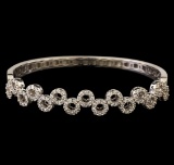 1.55 ctw Diamond Bangle Bracelet - 18KT White Gold