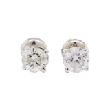 1.40 ctw Diamond Stud Earrings - 14KT White Gold