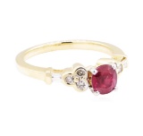 1.37 ctw Ruby And Diamond Ring - 14KT Yellow Gold