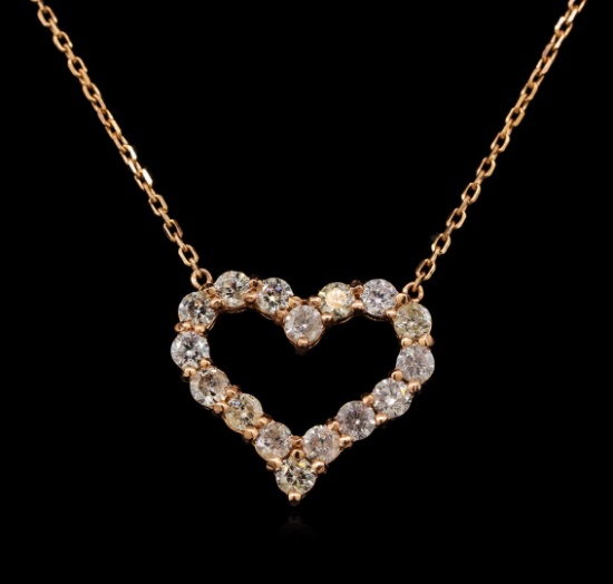 14KT Rose Gold 1.29 ctw Diamond Necklace