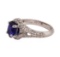 2.84 ctw Sapphire and Diamond Ring - 18KT White Gold