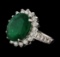 6.78 ctw Emerald and Diamond Ring - 14KT White Gold