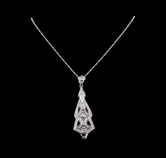 14KT White Gold 2.48 ctw Diamond Pendant With Chain