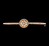 0.54 ctw Diamond Bangle Bracelet - 14KT Rose Gold