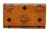MCM Tan Cognac Canvas Leather 4 Key Holder