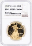 1988-W $50 American Gold Eagle Gold Coin NGC PF69