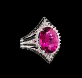 7.84 ctw Ruby and Diamond Ring - 18KT White Gold