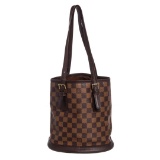 Louis Vuitton Damier Ebene Canvas Leather Bucket Marais PM Bag