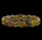 14KT Yellow Gold 28.17 ctw Multicolor Sapphire and Diamond Bracelet