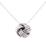 Love Knot Necklace - 14KT White Gold