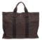 Hermes Gray Black Canvas Fourre Tout MM Tote Bag