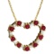 14k Yellow Gold 0.99CTW Ruby and Diamond Pendant, (VS2-SI1/G-H)