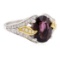 4.11 ctw Red Spinel And Diamond Ring - 18KT White And Yellow Gold