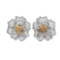 18k Three Tone Gold 3.30CTW Multicolor Dia, Pink Diamond and Diamond Earring, (V