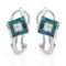 14k White Gold 0.87CTW Diamond & Blue Dia Earring, (SI3-I1/SI1-SI2/G-H/Fancy Int