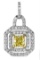 18k Two Tone Gold 0.98CTW Diamond Pendant, (VS1 /VS1-SI1/Nat-yel/G-H)