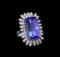 GIA Cert 26.10 ctw Tanzanite and Diamond Ring - 14KT White Gold