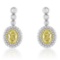 18k Two Tone Gold 2.25CTW Diamond Earring, (VS1-SI1/VS2 /G-H/Nat-yel)
