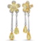 18k Yellow Gold 4.94CTW Diamond and Golden Beryl Earring, (SI1-SI2/G-H)