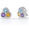 14k White Gold 3.62CTW Multi Color and Diamond Earring, (SI3/G-H)