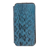 MCM Blue Snakeskin Leather Flap iPhone 5 Case