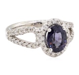 2.41 ctw Lavender Spinel And Diamond Ring - 14KT White Gold