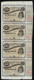 Uncut Sheet of (4) State of Louisiana Baby Bond Obsolete Notes