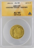 1804 $5 Half Eagle Gold Coin ANACS MS55