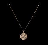 1.65 ctw Brown and White Diamond Pendant & Chain - 14KT Rose Gold