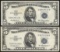 Set of (2) 1953 $5 Silver Certificate Notes