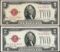 Lot of (2) 1928G $2 Legal Tender Notes
