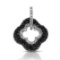 14k White Gold  0.44CTW Diamond and Black Diamonds Pendant