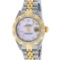 Rolex Ladies 2 Tone 14K Pink MOP Diamond Lugs & Pyramid Datejust Wriswatch