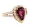 3.40 ctw Rubellite And Diamond Ring - 18KT Rose Gold
