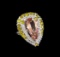 9.04 ctw Morganite and Diamond Ring - 18KT White Gold