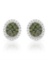 14k White Gold 0.47CTW Diamond and Green Dia Earring, (SI/H)