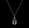 127.00 ctw Aquamarine and Diamond Pendant With Chain - 14KT White Gold