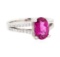 2.56 ctw Rubellite And Diamond Ring - 14KT White Gold