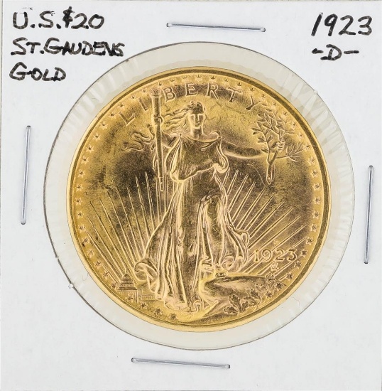 1923-D $20 St. Gaudens Double Eagle Gold Coin