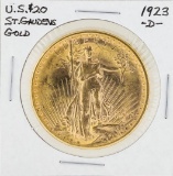 1923-D $20 St. Gaudens Double Eagle Gold Coin