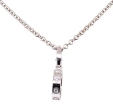 0.18 ctw Diamond Pendant And Chain - 18KT White Gold