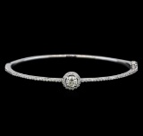 1.14 ctw Diamond Bangle Bracelet - 14KT White Gold