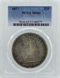 1877 $1 Seated Liberty Silver Trade Dollar Coin PCGS MS62