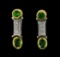 1.34 ctw Tsavorite and Diamond Earrings - 18KT Yellow and White Gold