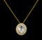 2.10 ctw Aquamarine and Diamond Pendant - 14KT Yellow Gold