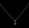 14KT White Gold 0.10 ctw Diamond Solitaire Pendant With Chain