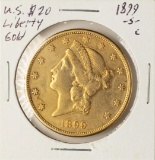 1899-S $20 Liberty Head Double Eagle Gold Coin