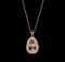 23.16 ctw Morganite and Diamond Pendant With Chain - 14KT Rose Gold