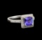 18KT White Gold 1.52 ctw Tanzanite and Diamond Ring