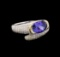 14KT Two-Tone Gold 1.99 ctw Tanzanite and Diamond Ring